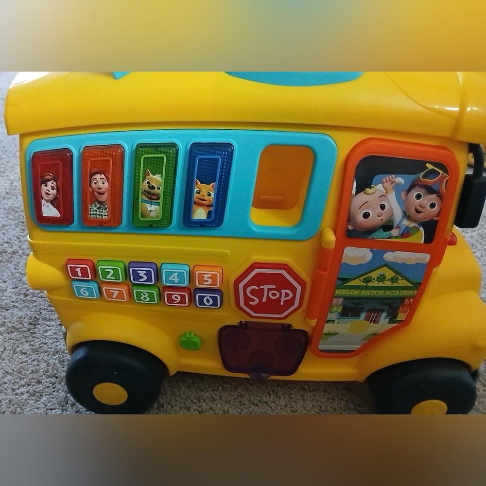 Cocomelon Bus ultimate adventure learning bus. Push and go.